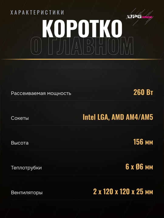 Protsessor uchun kuler Ocypus Delta A62 ARGB ikki minorali