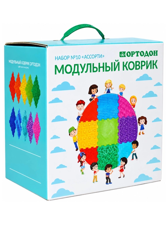 Массажный модульный коврик-пазл «Ортодон» набор из 10 модулей - 