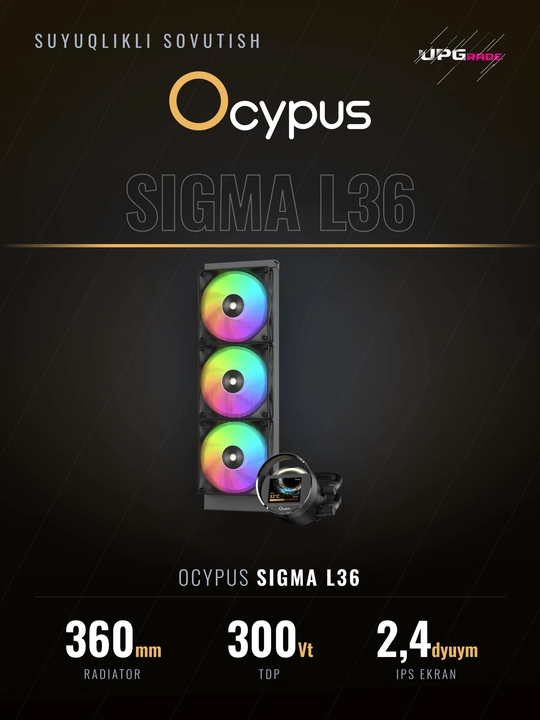 Suyuqlikli sovutish tizimi Ocypus Sigma L36 ARGB 360 mm