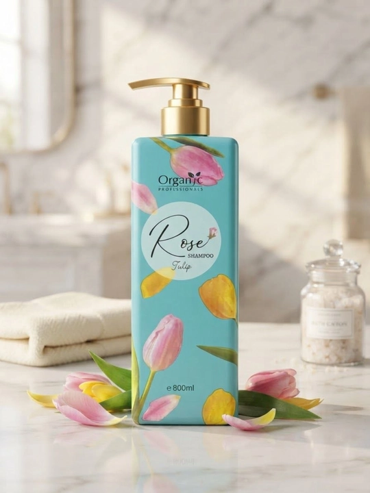 Organic Rose Shampoo — atirgul ekstraktli sochlar uchun shampun, 800 ml