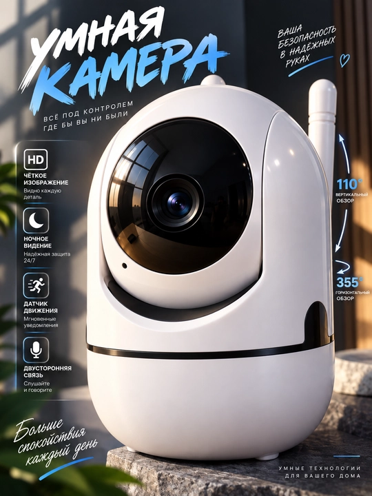 Wi-Fi uy kamerasi, videokuzatuv kamerasi - 