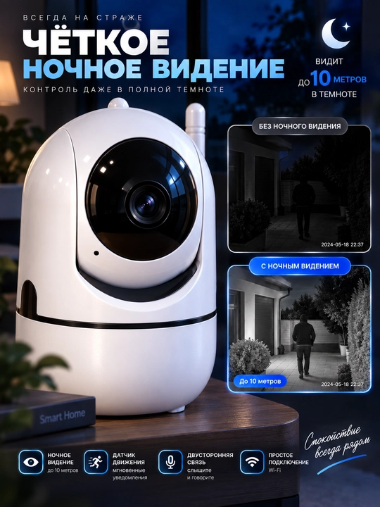 Wifi камера для дома, камера видеонаблюдения