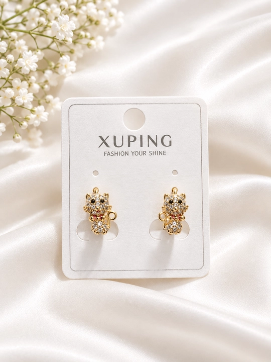 Серьги Xuping для девочек — гипоаллергенные, из нержавеющей стали - 