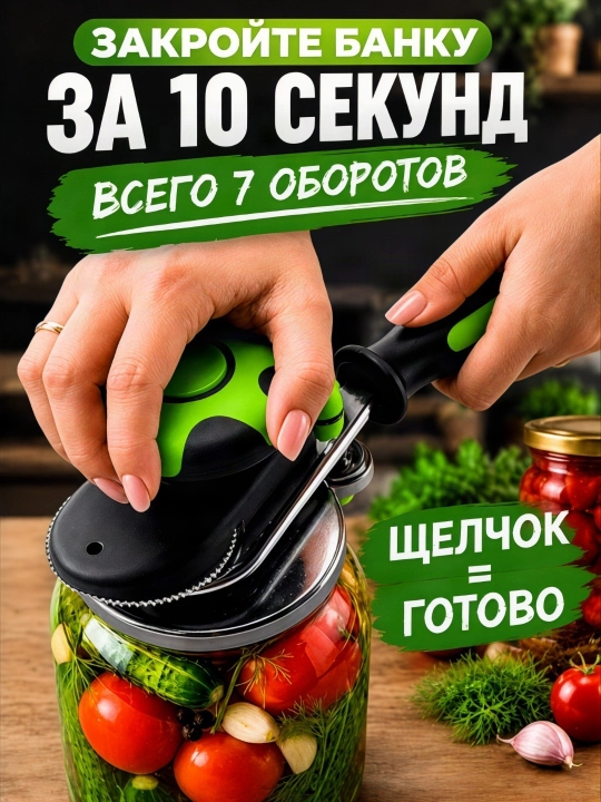Закаточная машинка автомат для банок с механизмом «Улитка» для домашних заготовок