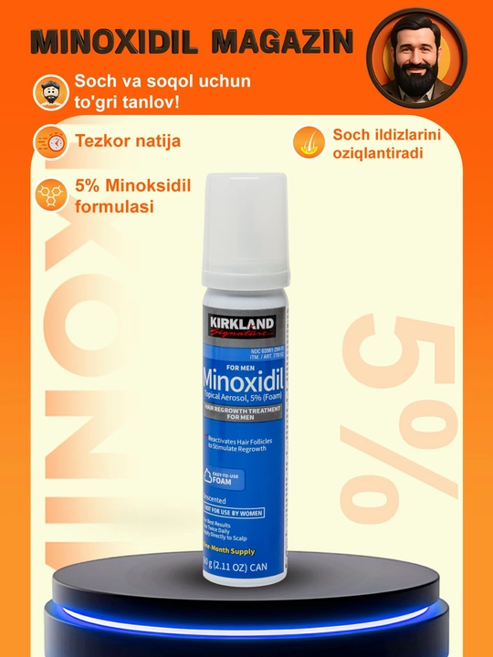 Вспомогательное средство для укрепления и роста волос пена Minoxidil 5% - 