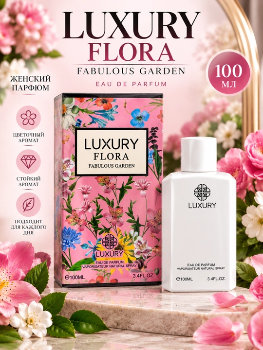 Ayollar uchun parfyumlangan suv LUXURY FLORA Fabulous Garden, 100 ml