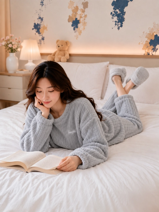 Ayollar uchun erkin bichimli ikki qismli pijama