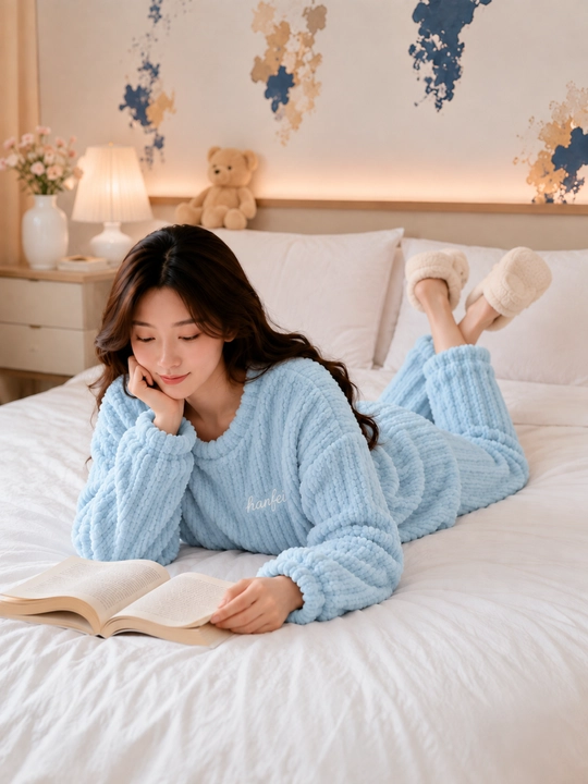 Ayollar uchun erkin bichimli ikki qismli pijama