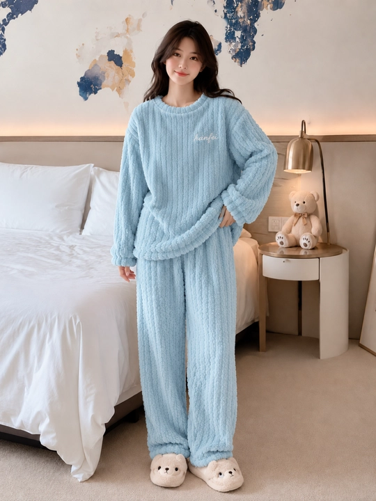Ayollar uchun erkin bichimli ikki qismli pijama