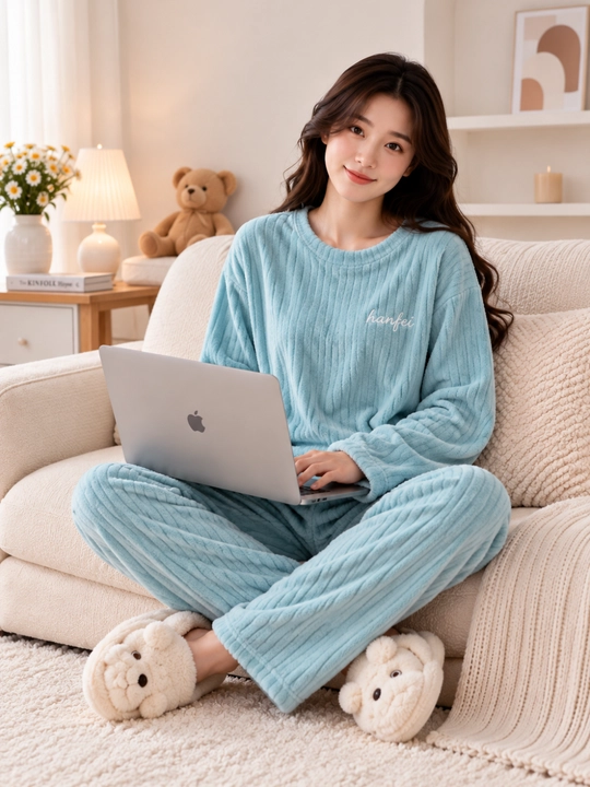 Ayollar uchun erkin bichimli ikki qismli pijama