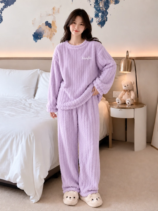Ayollar uchun erkin bichimli ikki qismli pijama