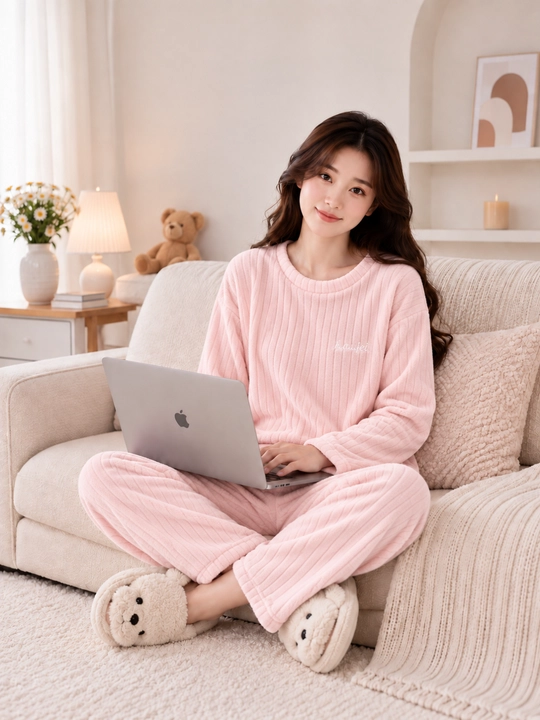 Ayollar uchun erkin bichimli ikki qismli pijama