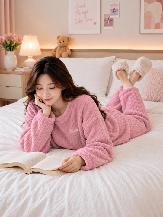 Ayollar uchun erkin bichimli ikki qismli pijama