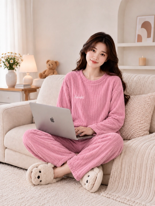 Ayollar uchun erkin bichimli ikki qismli pijama