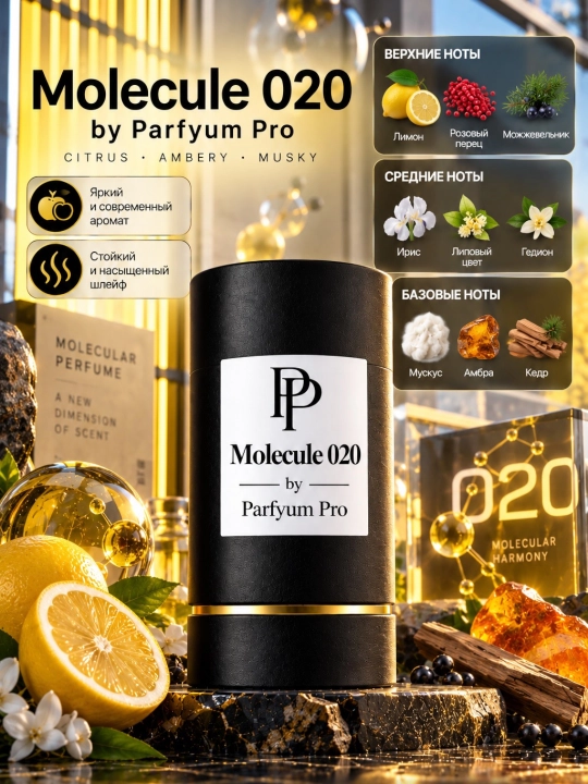 Parfyum Pro — Molekula 020 iforidan ilhomlangan, erkaklar va ayollar uchun parfyumeriya suvi - 