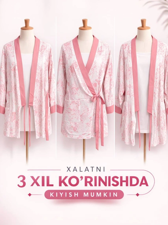 Пижама для беременных и кормящих мам, пижама тройка, халат, туника, штаны