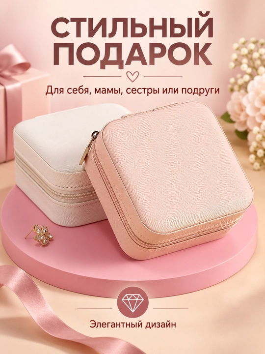 Органайзер-шкатулка для украшений: колец, серёг, браслетов и ожерелий