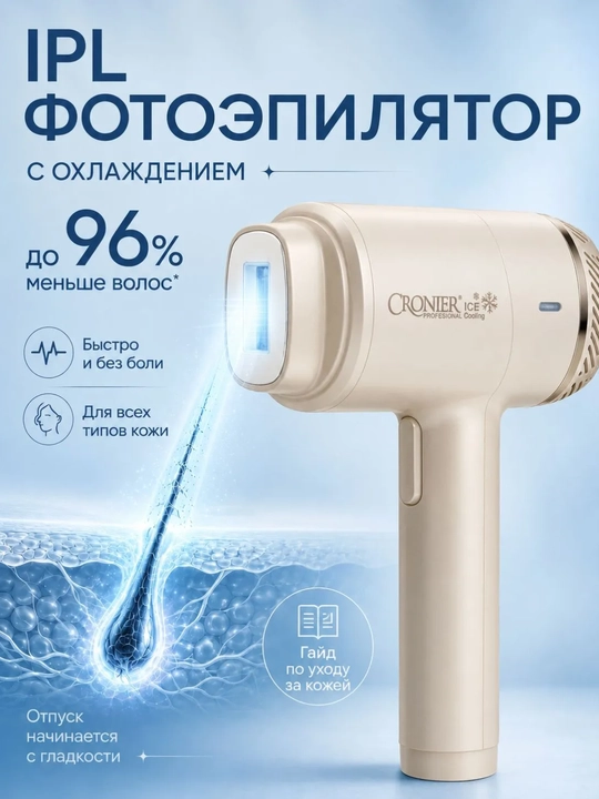 CRONIER Фото эпилятор, Фотоэпилятор, IPL лазерный эпилятор с функцией заморозки - 