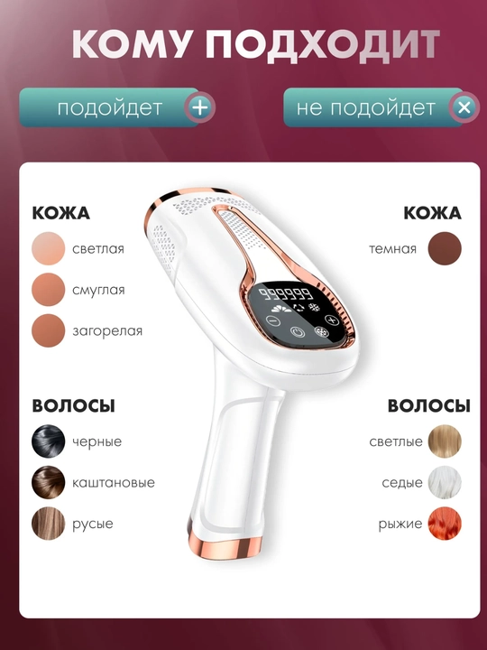 CRONIER Фото эпилятор, Фотоэпилятор, IPL лазерный эпилятор с функцией заморозки