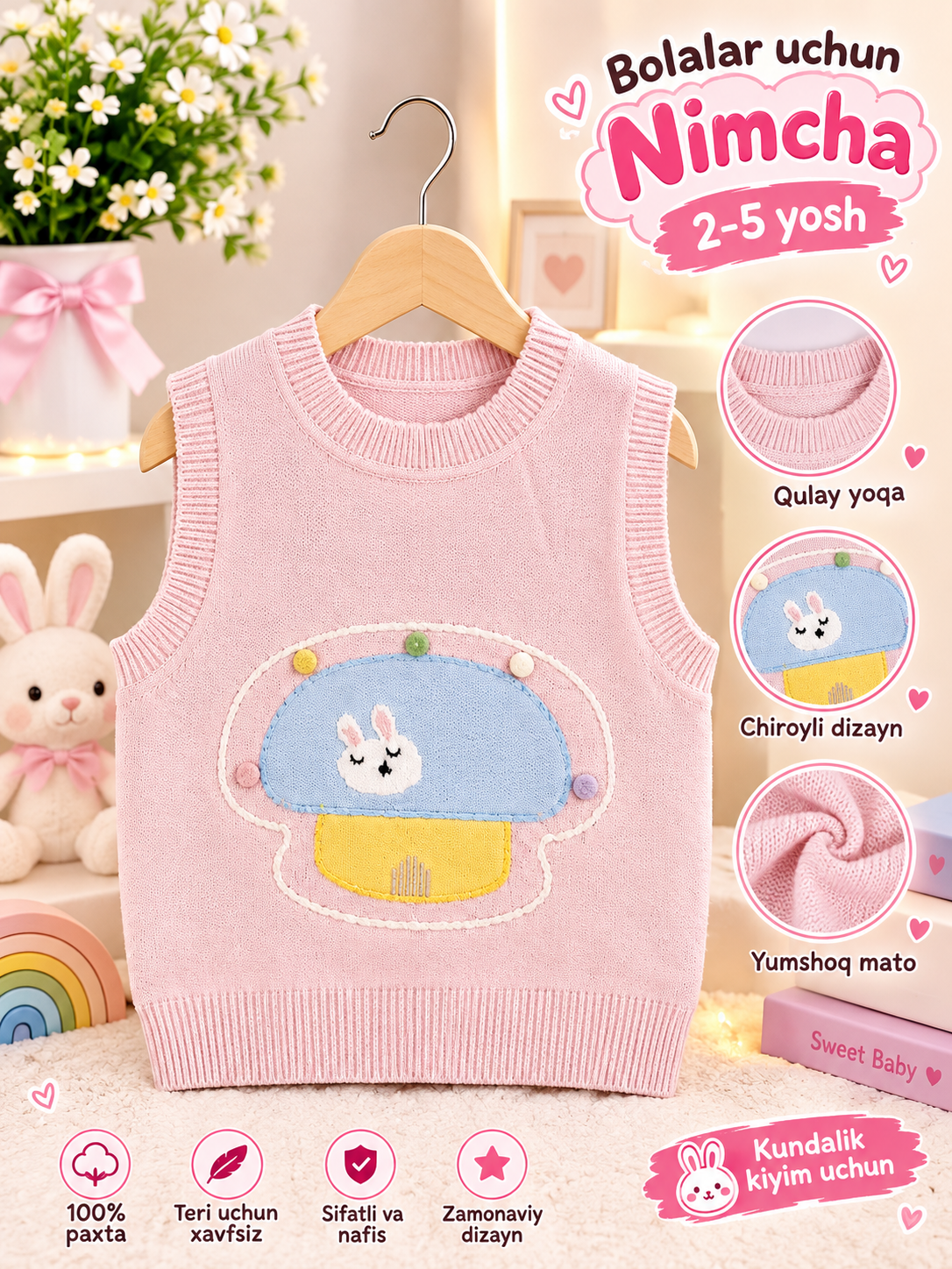 1 yoshdan 5 yoshgacha bo‘lgan bolalar uchun kundalik nimcha - 
