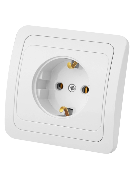 TDM Electric Valday SQ1804-0007 rozetka, 2P, 10A, oq rang, yashirin o‘rnatish