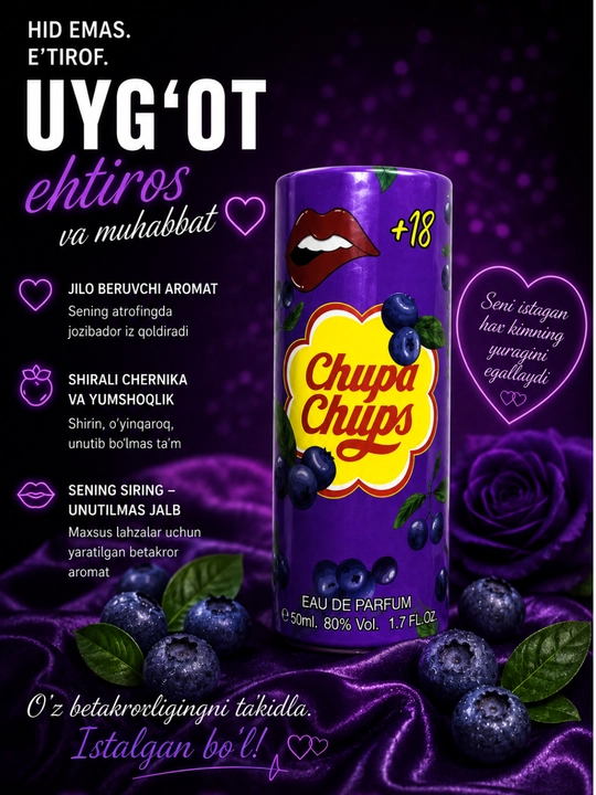 Feromonli parfyumeriya suvi Chupa Chups 