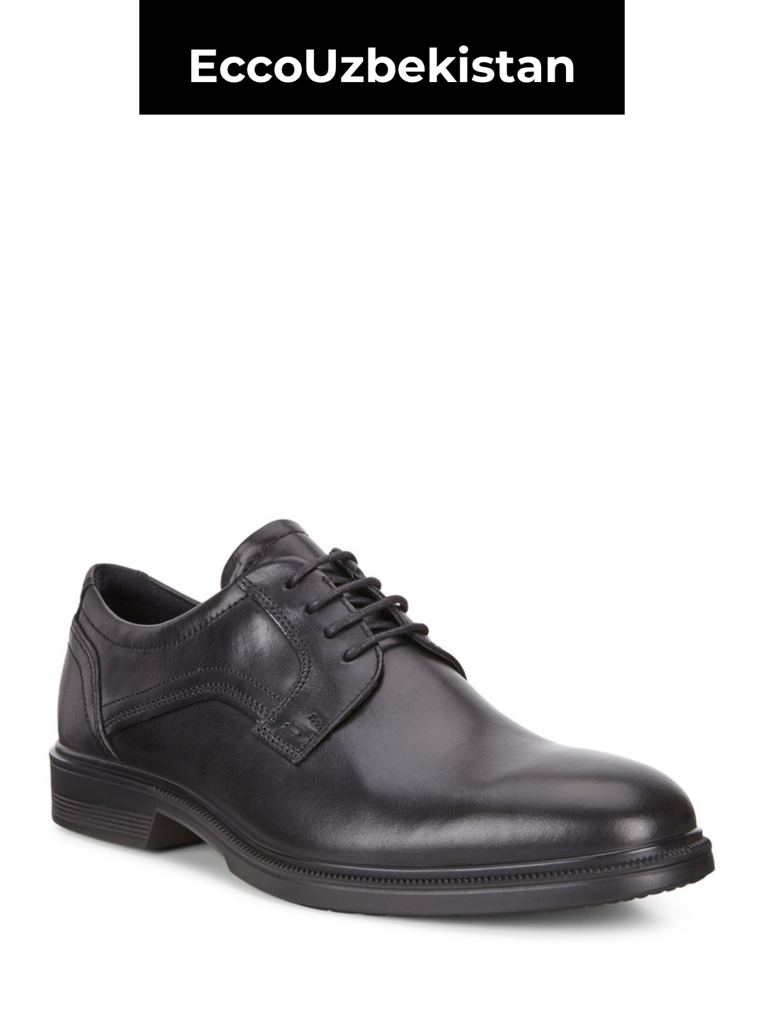Мужские туфли  ECCO Lisbon Black из натуральной кожи - 