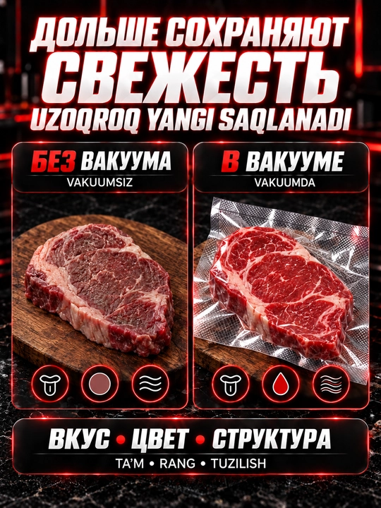 Пакеты для вакууматора, рифлёные, 17x25 см, 50 штук