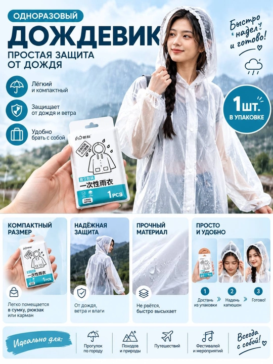 Одноразовый дождевик - 