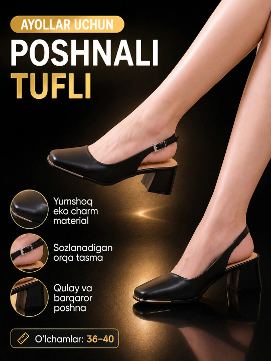 Ayollar uchun kuzgi tuflilar, poshnali poyabzal, tasmali oyoq kiyim, kuzgi sandal - 