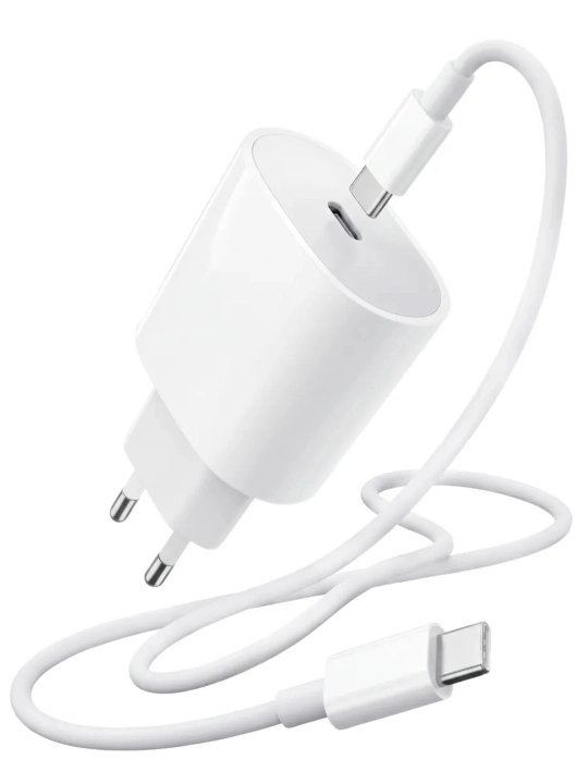 Зарядное устройство для iPhone 20W, быстрая зарядка, Type-C, кабели Lightning и Type-C