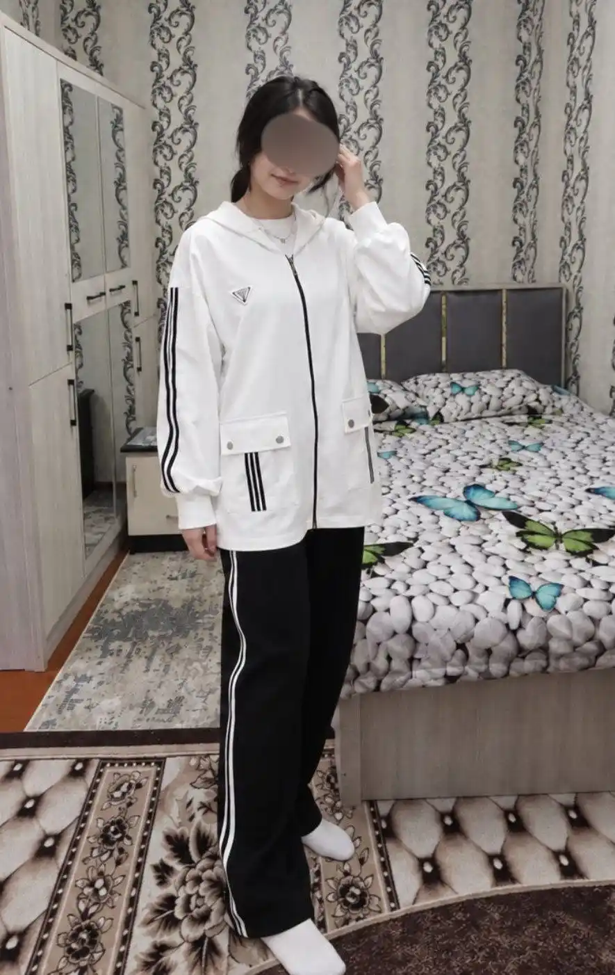 Ayollar kostyumi ikki qismli oversize xudi, keng shim, casual zamonaviy sport kiyim
