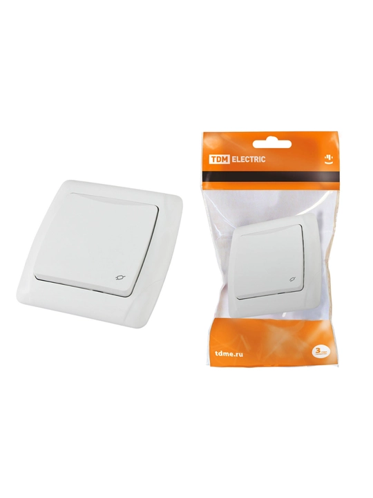 TDM ELECTRIC Onega SQ1805-0014 qopqoqli rozetka, 16A 250V, IP44, oq rang