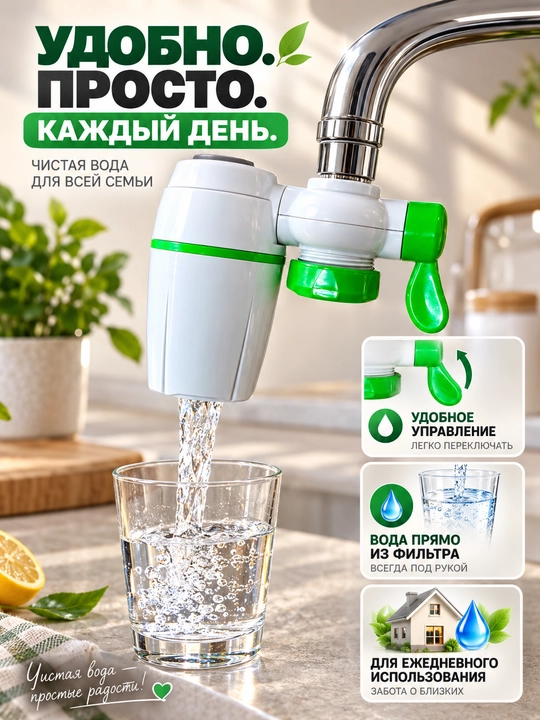 Фильтр для воды на кран – чистая питьевая вода,удобное управление и простая установка дома