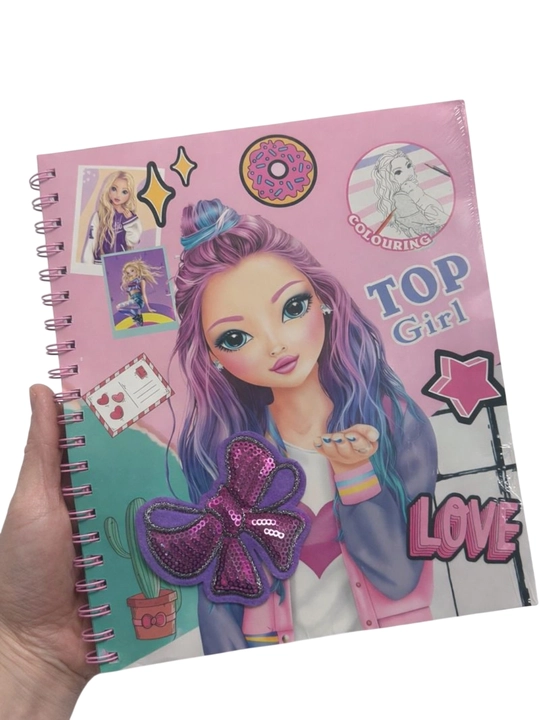 Детский блокнот-раскраска Top Girl на спирали, для рисования, розовый