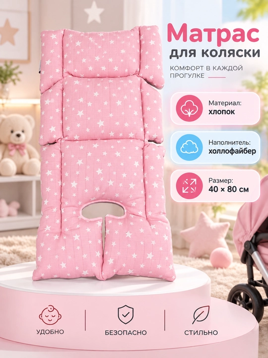 Матрас для детской коляски, для автокресло, матрас на шезлонг, на стульчик