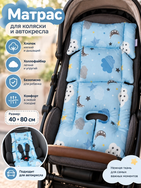 Матрас для детской коляски, для автокресло, матрас на шезлонг, на стульчик