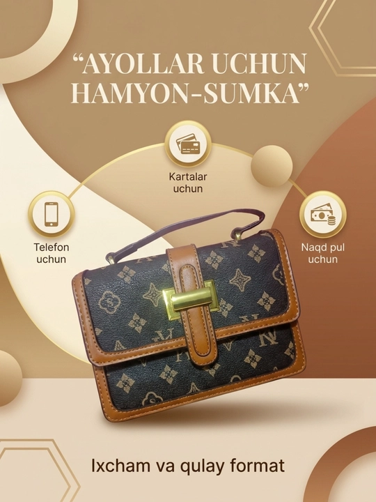 Ayollar uchun zamonaviy hamyon-sumka, telefon uchun mini sumka, qo‘l tasmasi bilan