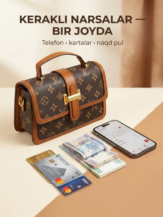 Ayollar uchun zamonaviy hamyon-sumka, telefon uchun mini sumka, qo‘l tasmasi bilan