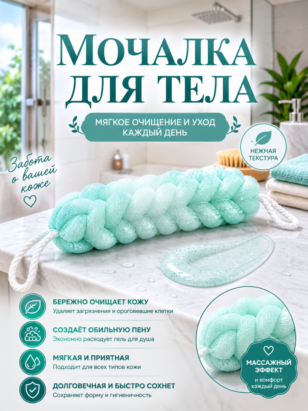 Dush uchun yumshoq mochalka - 