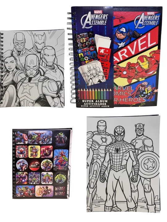 Детский набор для творчества Marvel Avengers, альбом, карандаши, наклейки