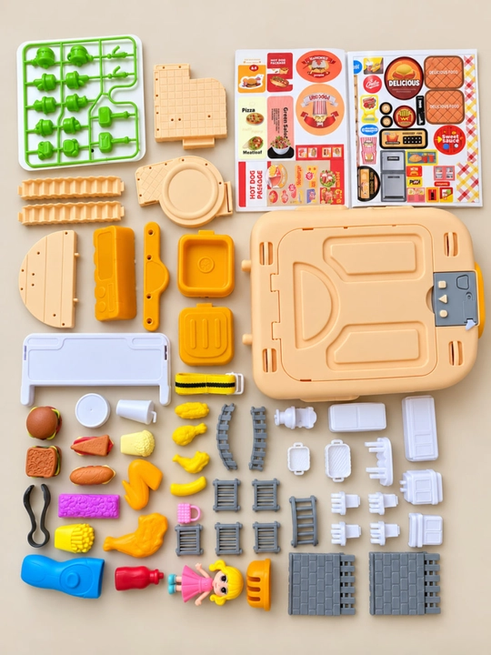 Игрушки для детей, игровой набор Fast Food ресторан 4 в 1, 83 предмета