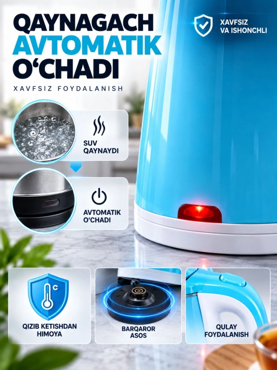 Elektr choynak BOSCH  tefal choynaklar 2.0 L 1500W LED, yoritkichli