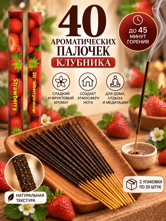 Ароматный благовония в наборе 2 упаковки по 20 палочек