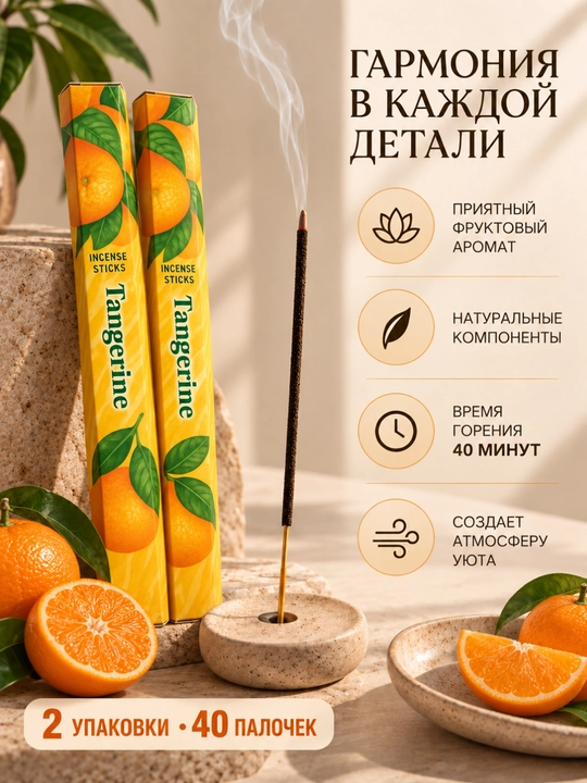 Ароматный благовония в наборе 2 упаковки по 20 палочек