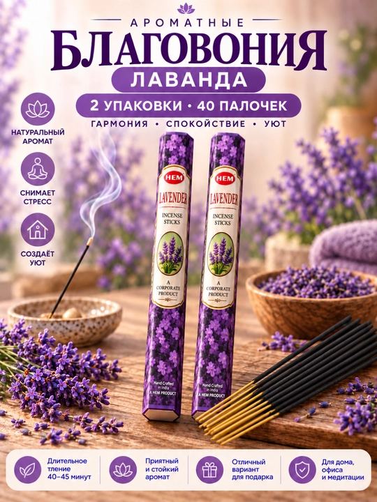 Xushbo'y tutatqilar to'plami: 20 ta tayoqdan 2 ta paket - 