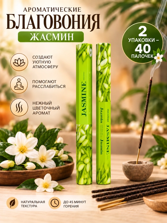 Xushbo'y tutatqilar to'plami: 20 ta tayoqdan 2 ta paket - 