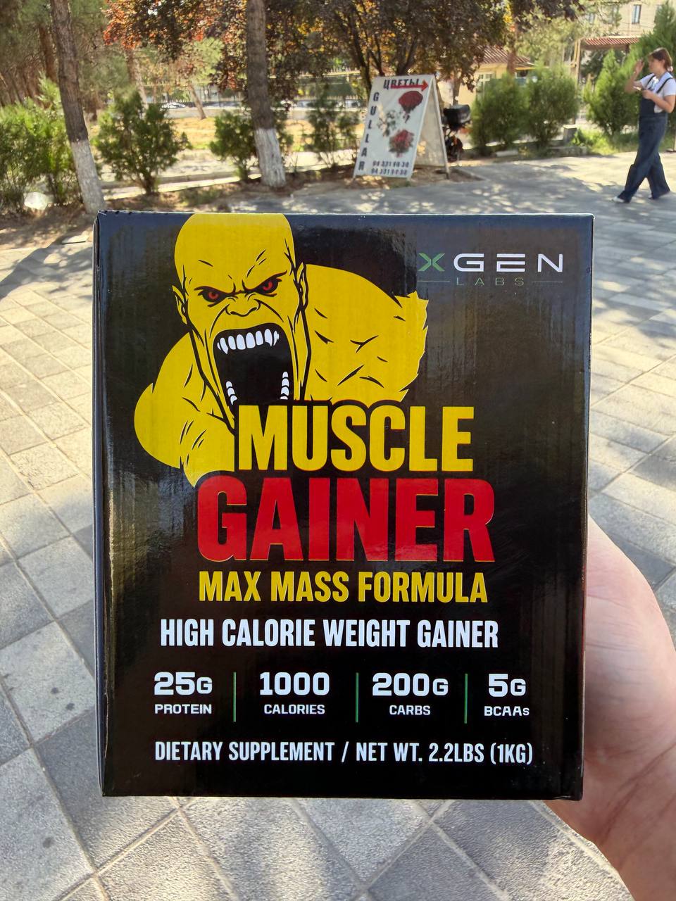 Mushak massasini oshirish uchun MUSCLE GAINER geyneri, 1-3-7 kg