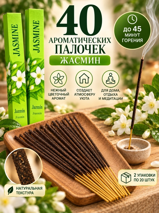 Ароматный благовония в наборе 2 упаковки по 20 палочек