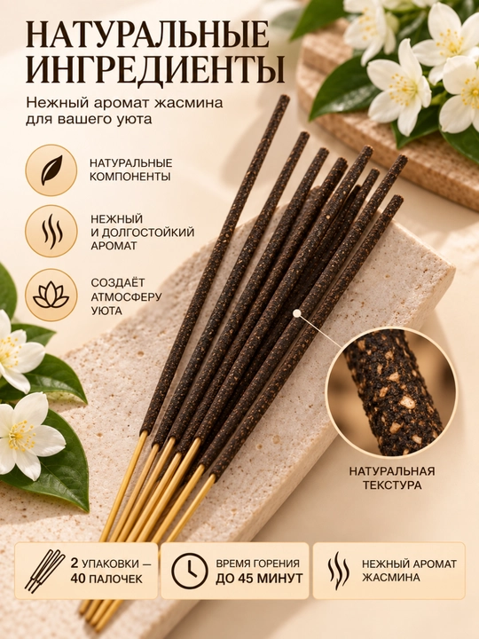 Ароматный благовония в наборе 2 упаковки по 20 палочек
